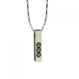 Amuleto Pingente Ouro Branco 18K com pedras de Esmeralda Felipe Aloisi Joalheiro Laroc