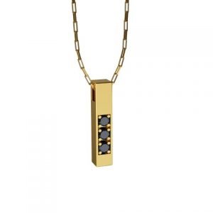 Amuleto Pingente de Ouro Amarelo 18K com pedras de Diamante Negro Felipe Aloisi Joalheiro Laroc