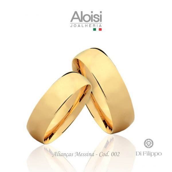 Alianças Casamento Ouro Amarelo 18K - Messina - Di Filippo
