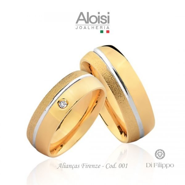 Alianças Casamento Ouro Amarelo 18k - Firenze - Di Filippo