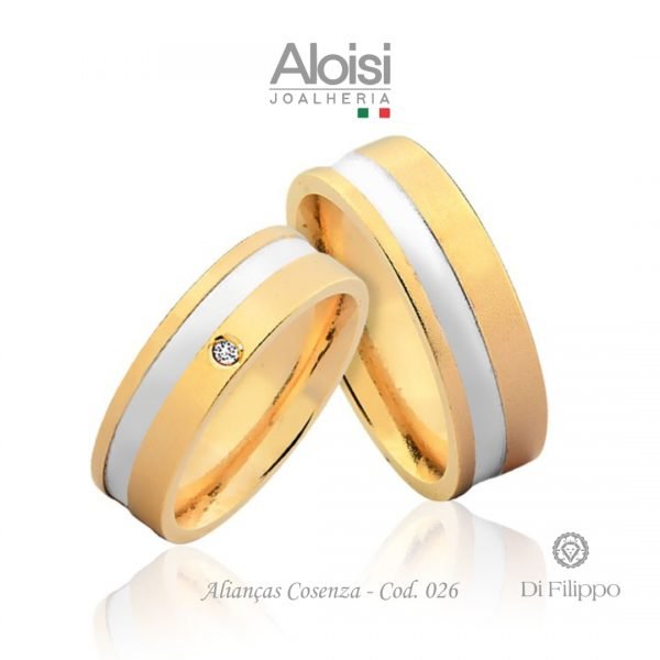 Alianças Casamento Ouro Amarelo 18K - Cosenza -Di Filippo