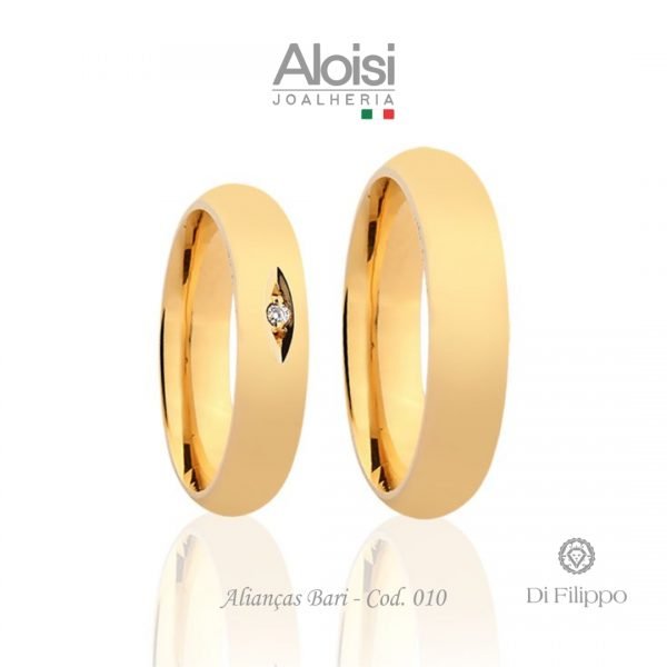 Alianças Casamento Ouro Amarelo 18k - Bari -Di Fillipo