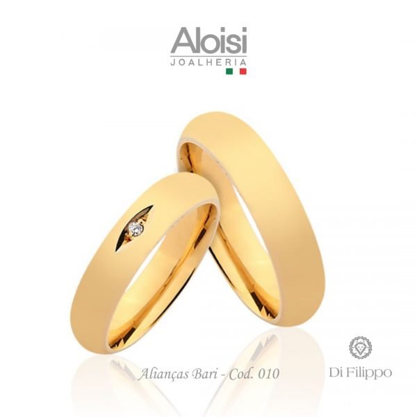 Alianças Casamento Ouro Amarelo 18k - Bari -Di Fillipo