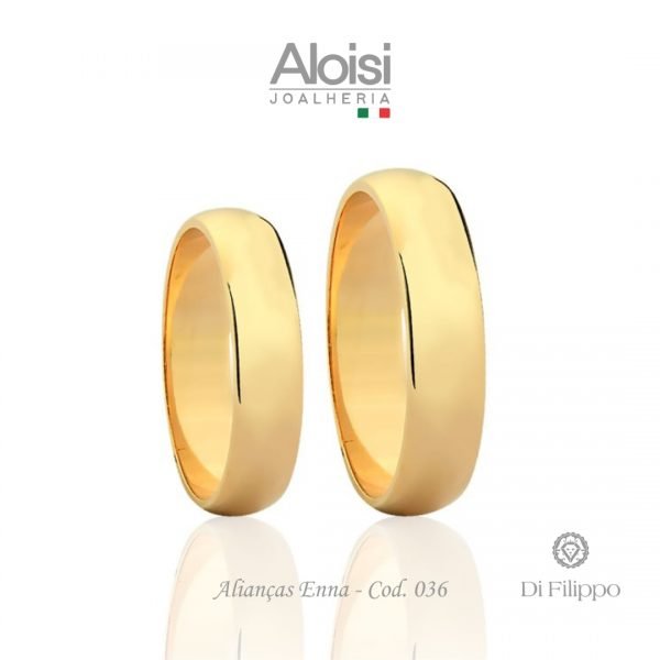 Alianças Casamento Ouro Amarelo 18k - Enna -Di Filippo