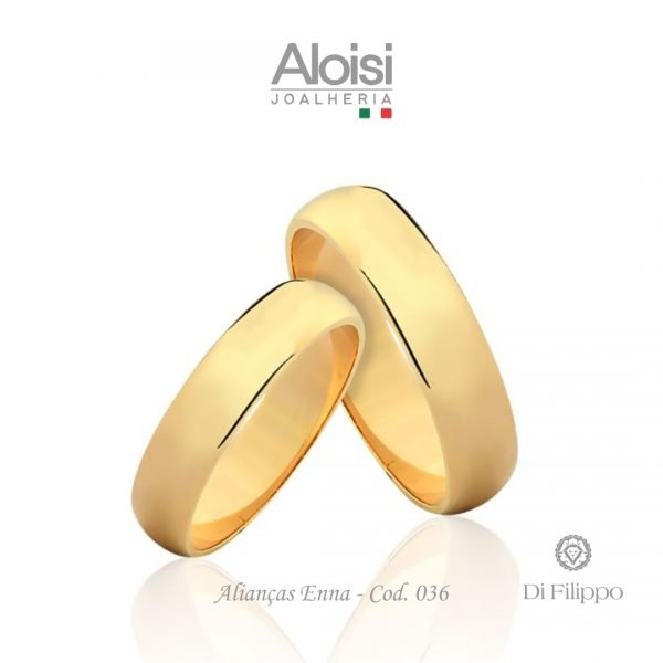 Alianças Casamento Ouro Amarelo 18k - Enna - Di Filippo