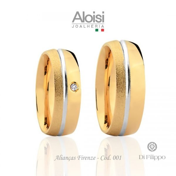 Alianças Casamento Ouro Amarelo 18k - Firenze - Di Filippo