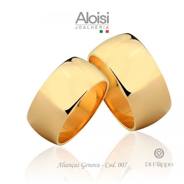 Alianças Casamento Ouro Amarelo 18k - Genova -Di Filippo