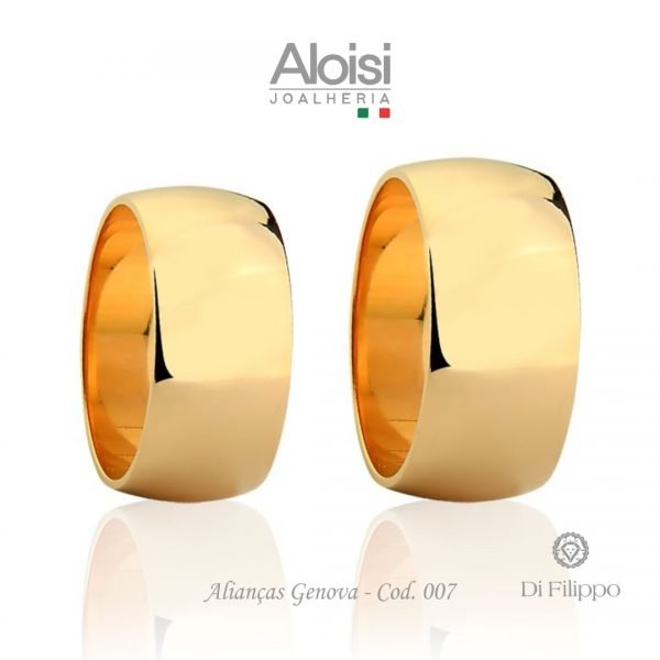 Alianças Casamento Ouro Amarelo 18k - Genova -Di Filippo