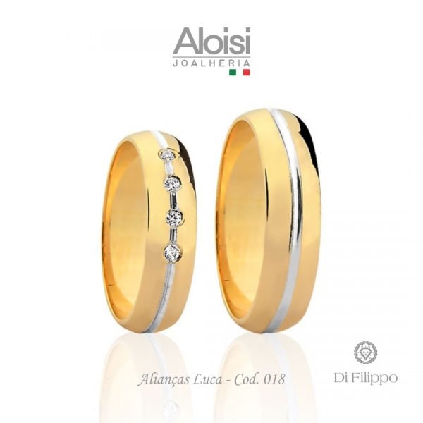 Alianças Casamento Ouro Amarelo 18k - Luca -Di Filippo