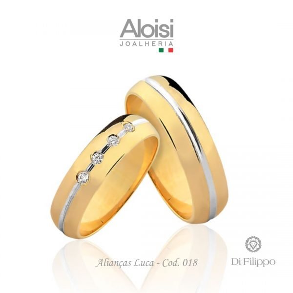 Alianças Casamento Ouro Amarelo 18k - Luca -Di Filippo