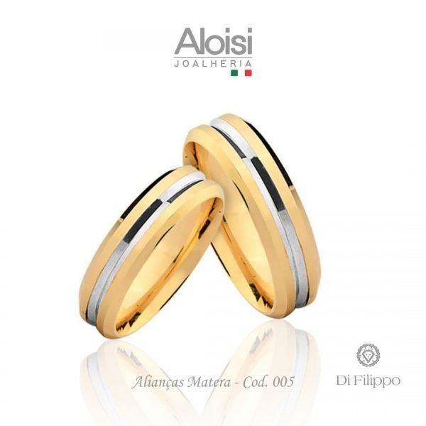 Alianças Casamento Ouro Amarelo 18k - Matera -Di Filippo