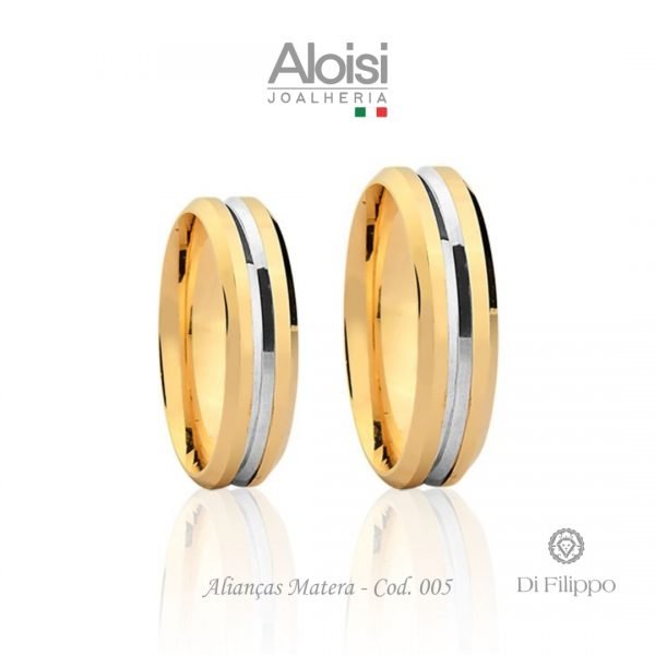 Alianças Casamento Ouro Amarelo 18k - Matera -Di Filippo