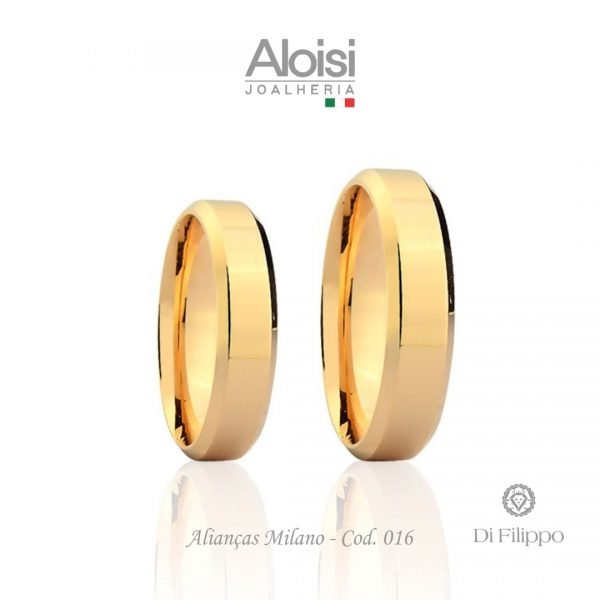 Alianças Casamento Ouro Amarelo 18k - Milano -Di Filippo