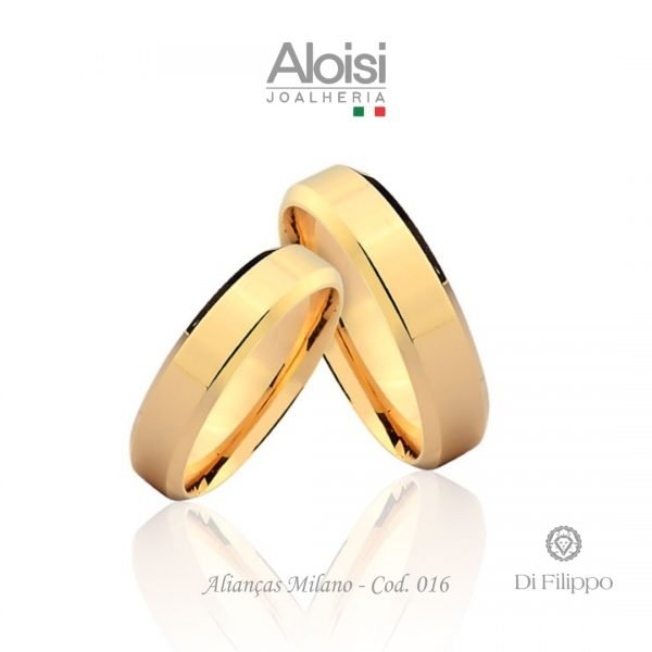 Alianças Casamento Ouro Amarelo 18k - Milano -Di Filippo