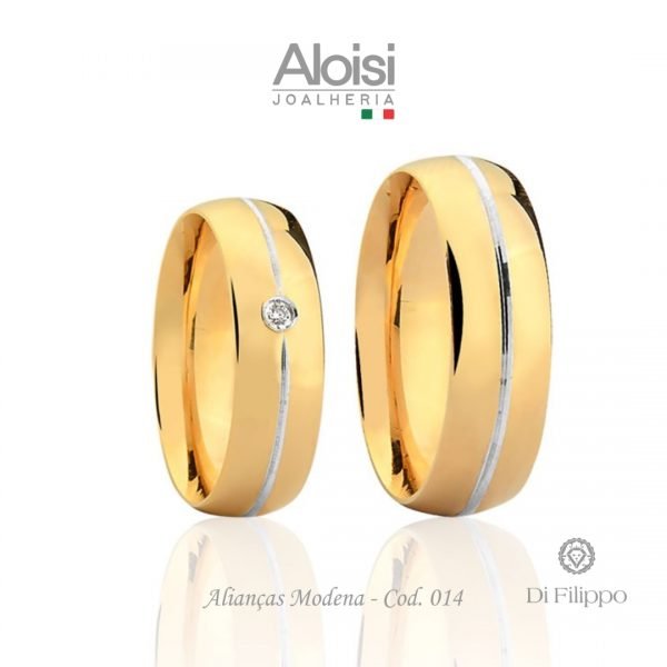 Alianças Casamento Ouro Amarelo 18k - Modena - Di Filippo