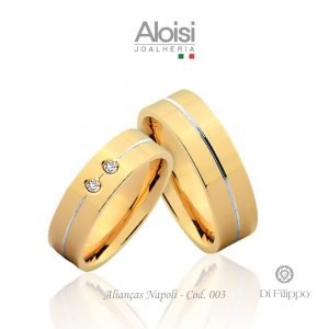 Alianças Casamento Ouro Amarelo 18k -Napoli - Di Filippo