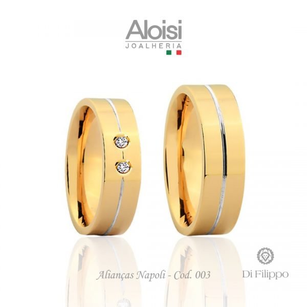 Alianças Casamento Ouro Amarelo 18k -Napoli - Di Filippo