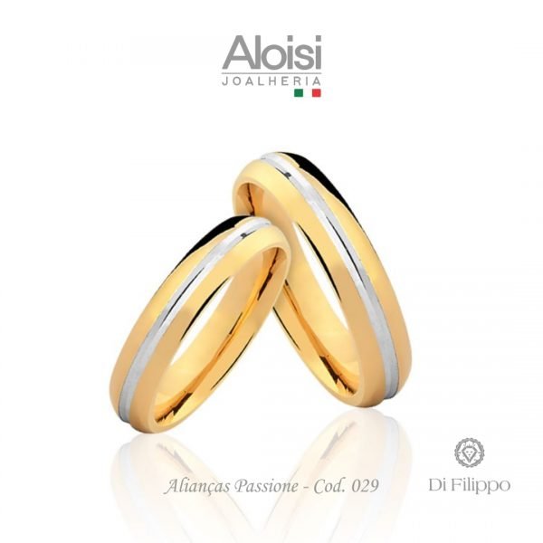 Alianças Casamento Ouro Amarelo 18k - Passione -Di Filippo