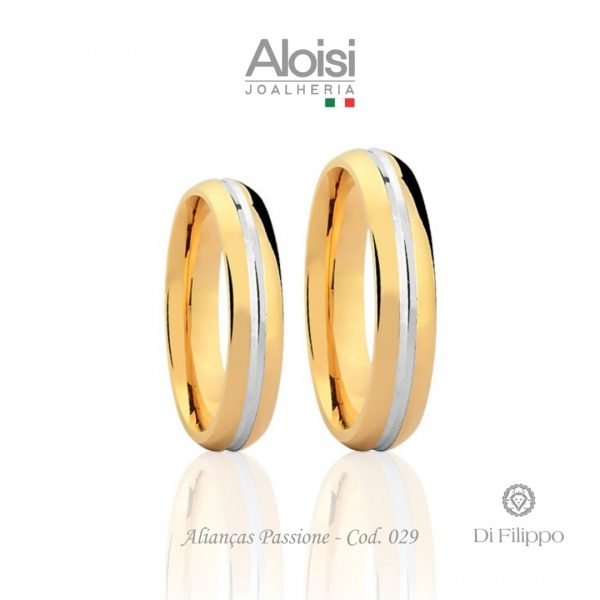 Alianças Casamento Ouro Amarelo 18k - Passione -Di Filippo