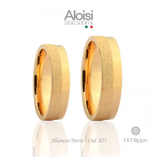 Alianças Casamento Ouro Amarelo 18k - Pavia - Di Filippo