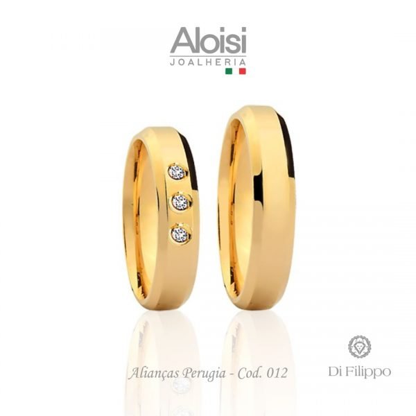 Alianças Casamento Ouro Amarelo 18k - Perugia - Di Filippo