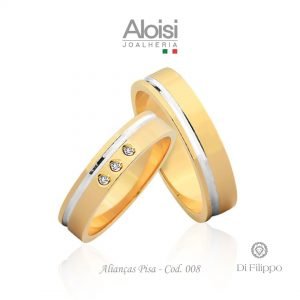 Alianças Casamento Ouro Amarelo 18k - Pisa - Di Filippo