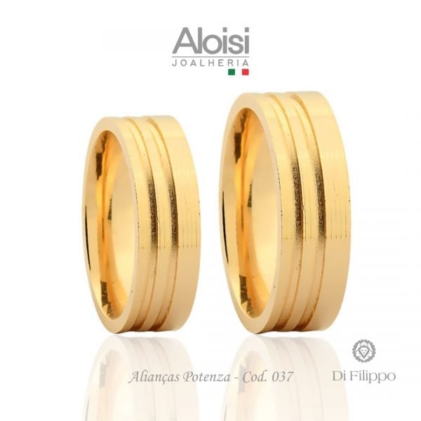 Alianças Casamento Ouro Amarelo 18k - Potenza - Di Filippo