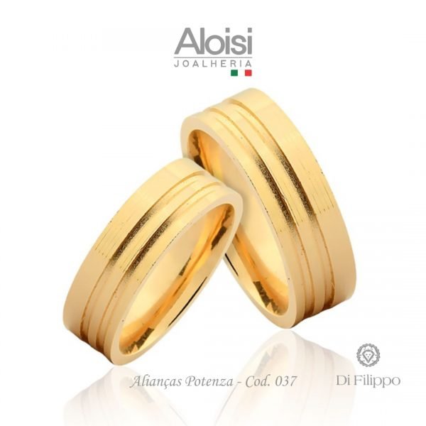 Alianças Casamento Ouro Amarelo 18k - Potenza - Di Filippo