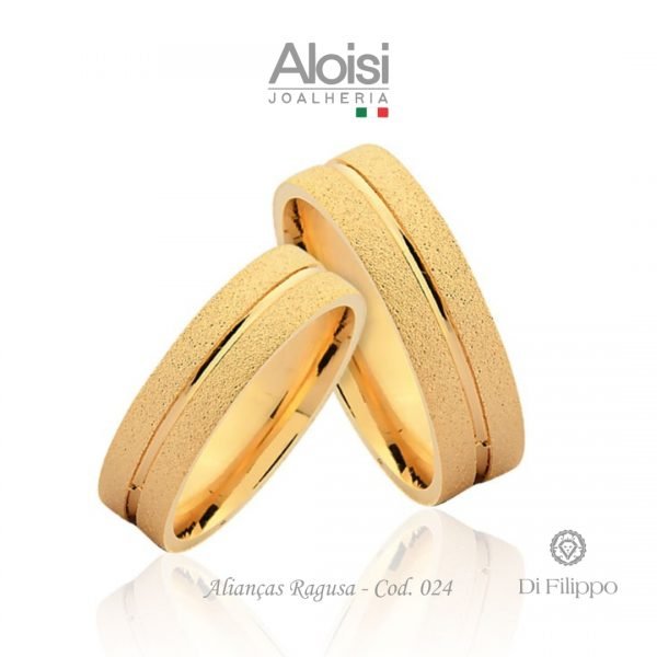 Alianças Casamento Ouro Amarelo 18k - Ragusa -Di Filippo