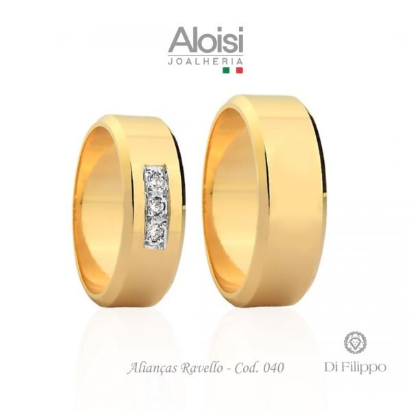 Alianças Casamento Ouro Amarelo 18k - Ravello - Di Filippo