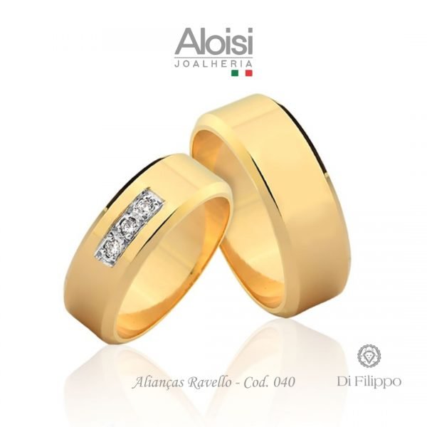 Alianças Casamento Ouro Amarelo 18k - Ravello - Di Filippo