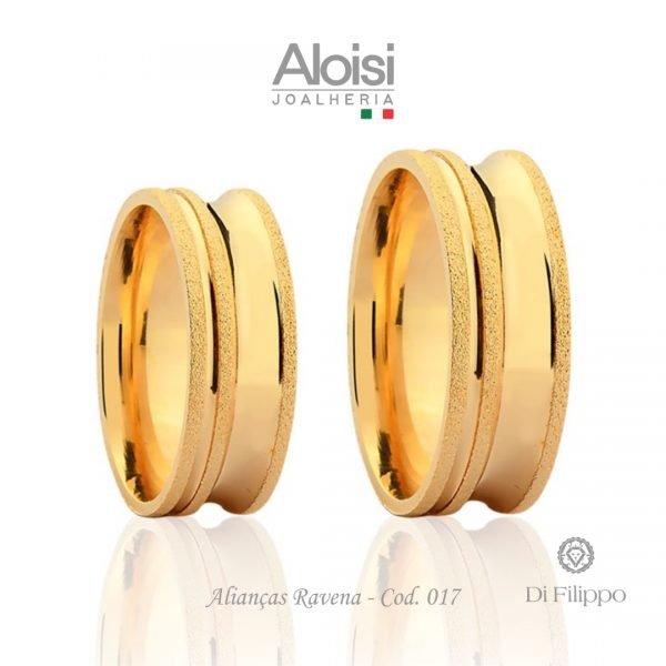 Alianças Casamento Ouro Amarelo 18k - Ravena - Di Filippo