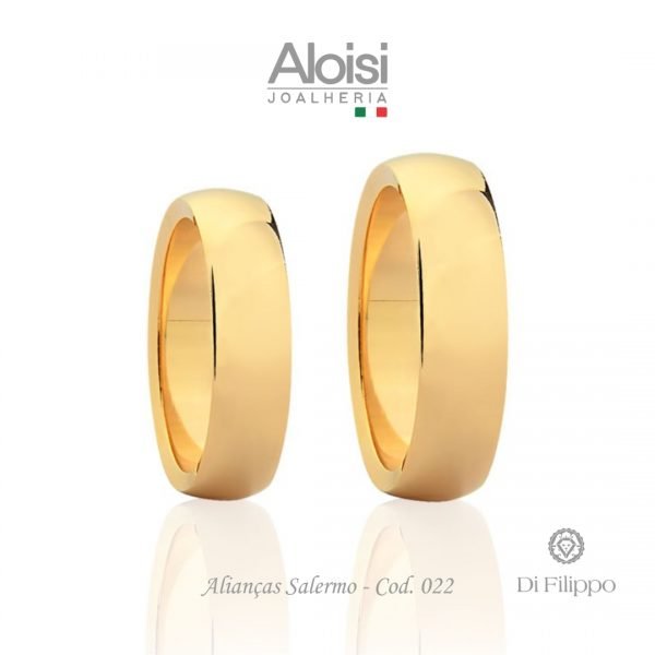 Alianças Casamento Ouro Amarelo 18k - Salerno - Di Filippo