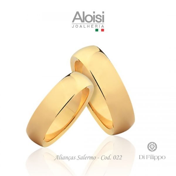 Alianças Casamento Ouro Amarelo 18k - Salerno - Di Filippo