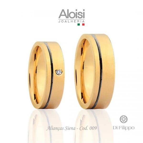 Alianças Casamento Ouro Amarelo 18k - Siena - Di Filippo