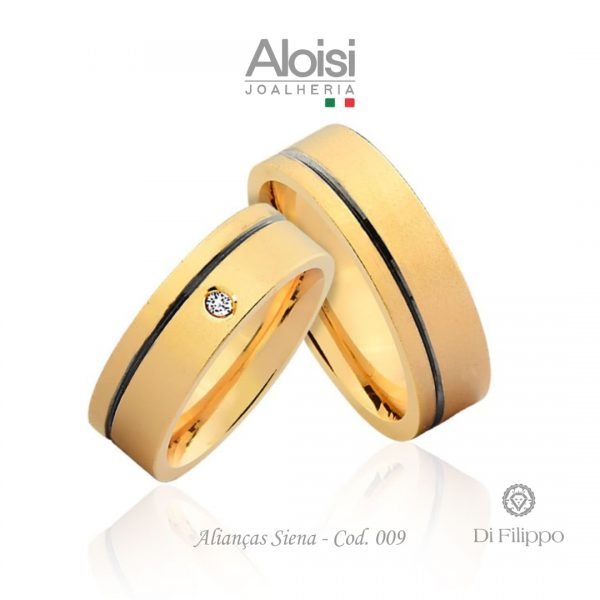 Alianças Casamento Ouro Amarelo 18k - Siena - Di Filippo