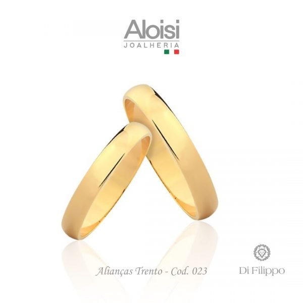 Alianças Casamento Ouro Amarelo 18k - Trento -Di Filippo