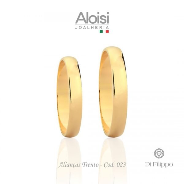 Alianças Casamento Ouro Amarelo 18k - Trento -Di Filippo