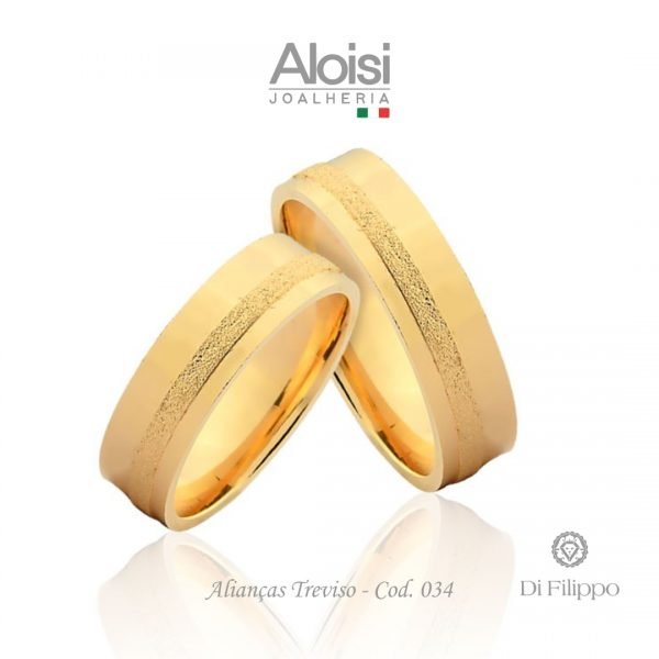 Alianças Casamento Ouro Amarelo 18k - Treviso -Di Filippo