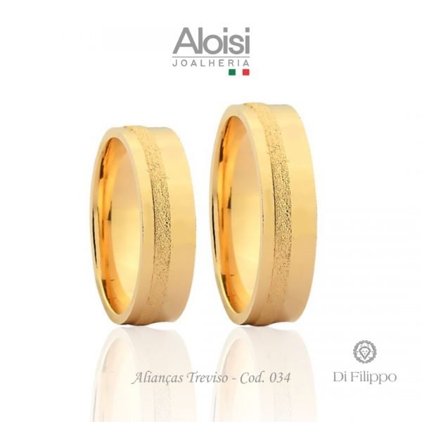 Alianças Casamento Ouro Amarelo 18k - Treviso -Di Filippo