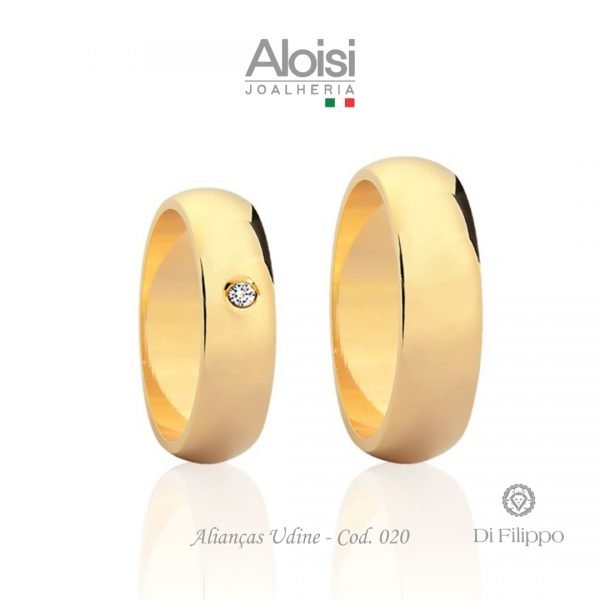Alianças Casamento Ouro Amarelo 18k - Udine -Di Filippo