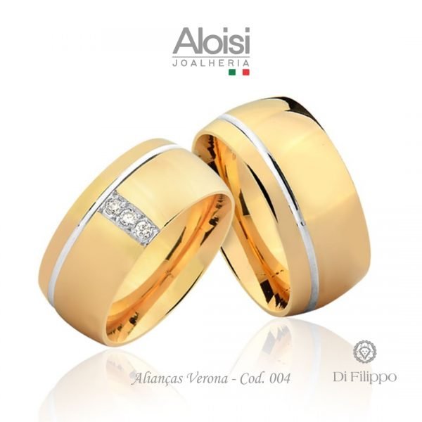 Alianças Casamento Ouro Amarelo 18k - Verona -Di Filippo