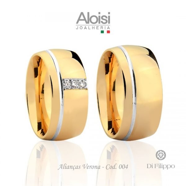 Alianças Casamento Ouro Amarelo 18k - Verona -Di Filippo