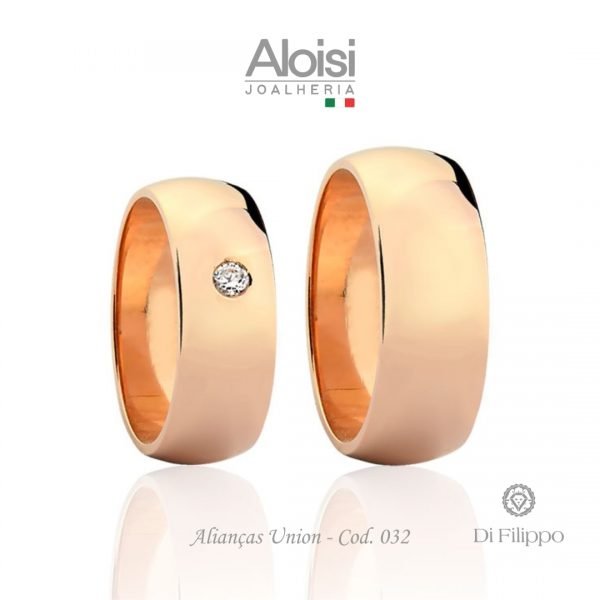 Alianças Casamento Ouro Rosé 18k - Union - Di Filippo